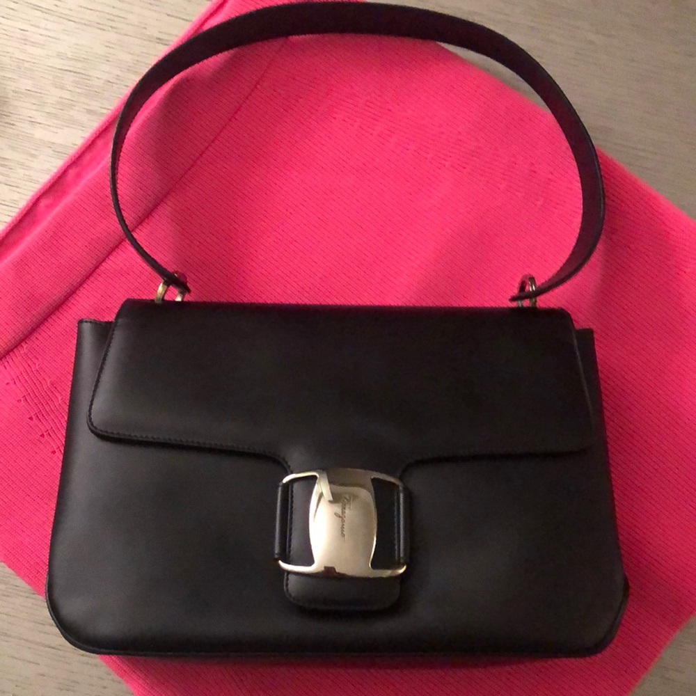 Salvatore ferragamo black vintage bag